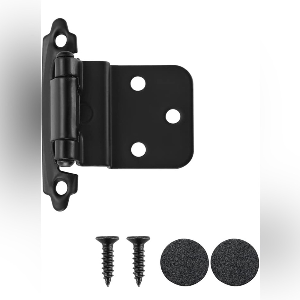 JQK 3/8 Inch Inset Cabinet Door Hinges Black, 20 Pack 10 Pairs
